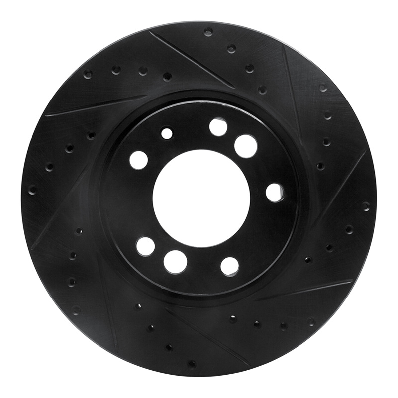 Picture of R1 91-93 BMW M5 Front Right Drilled & Slotted Black Brake Rotor