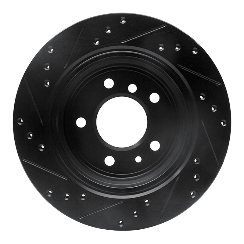 Picture of R1 91-95 BMW M5 Rear Right Drilled & Slotted Black Brake Rotor