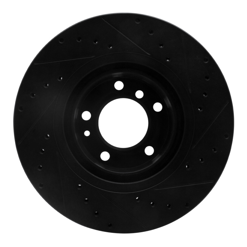 Picture of R1 93-97 BMW 850CI Front Left Drilled & Slotted Black Brake Rotor