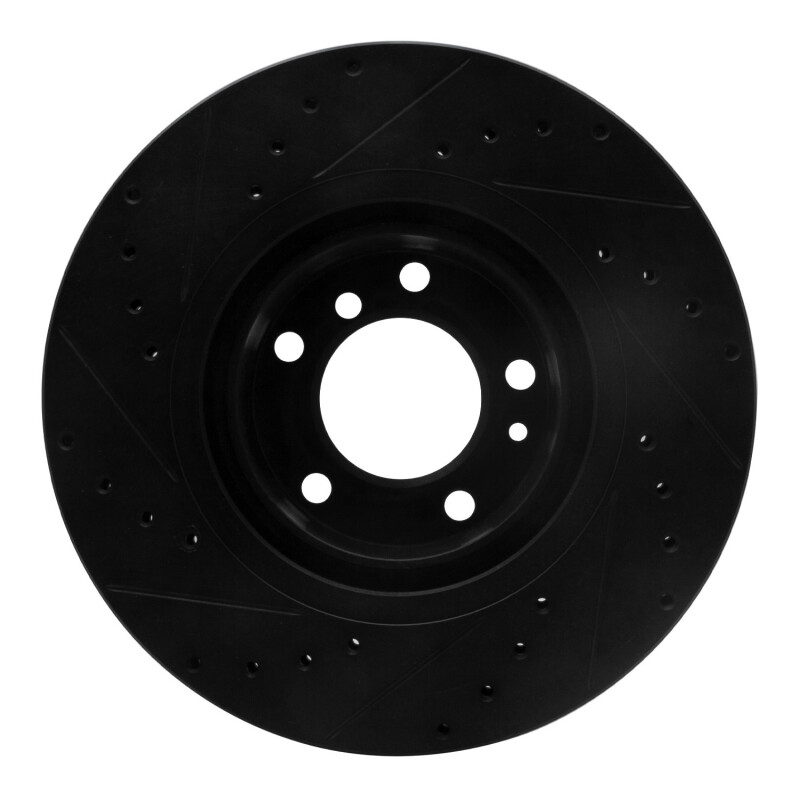 Picture of R1 93-97 BMW 850CI Front Right Drilled & Slotted Black Brake Rotor