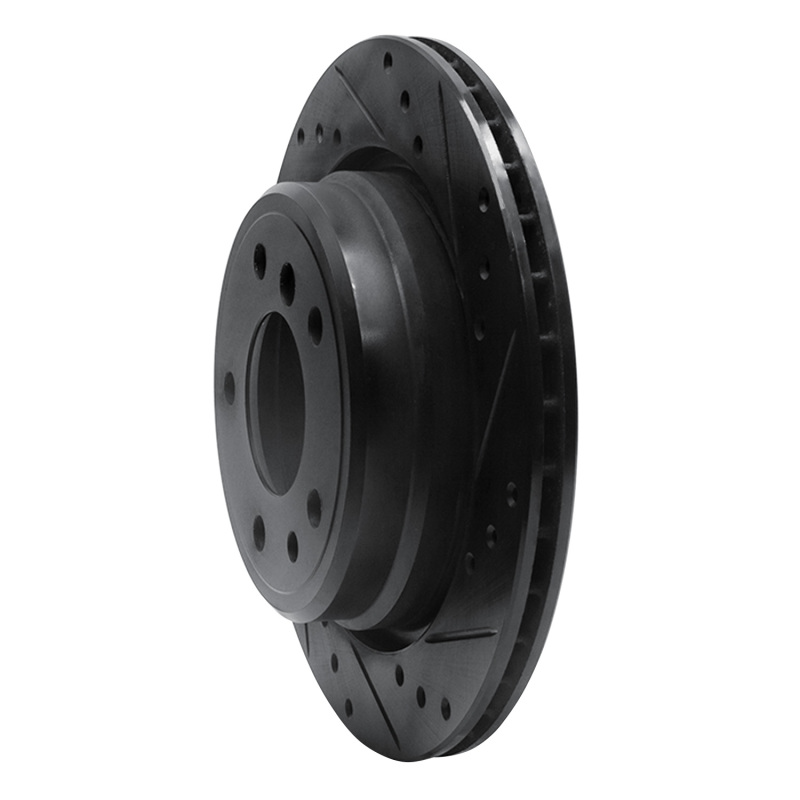 Picture of R1 91-95 BMW M5 Rear Right Drilled & Slotted Black Brake Rotor