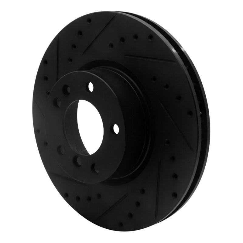 Picture of R1 93-97 BMW 850CI Front Left Drilled & Slotted Black Brake Rotor