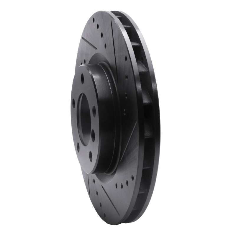 Picture of R1 95-02 BMW M3 Left Front Drilled & Slotted Black Brake Rotor