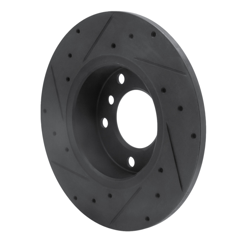 Picture of R1 95-98 BMW 318TI Front Right Drilled & Slotted Black Brake Rotor