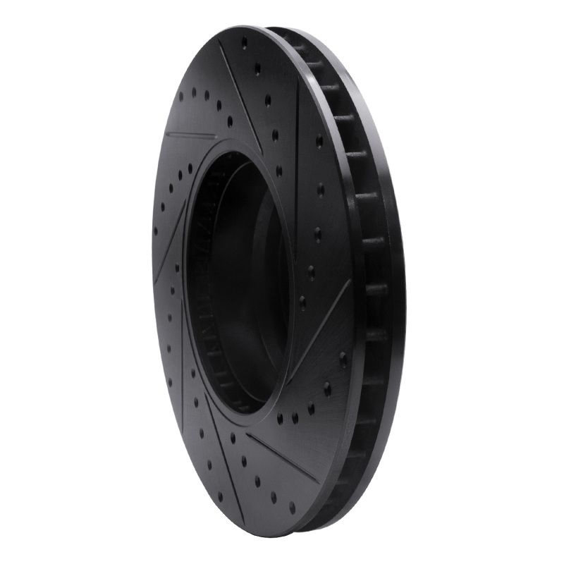 Picture of R1 95-01 BMW 750IL Front Left Drilled & Slotted Black Brake Rotor