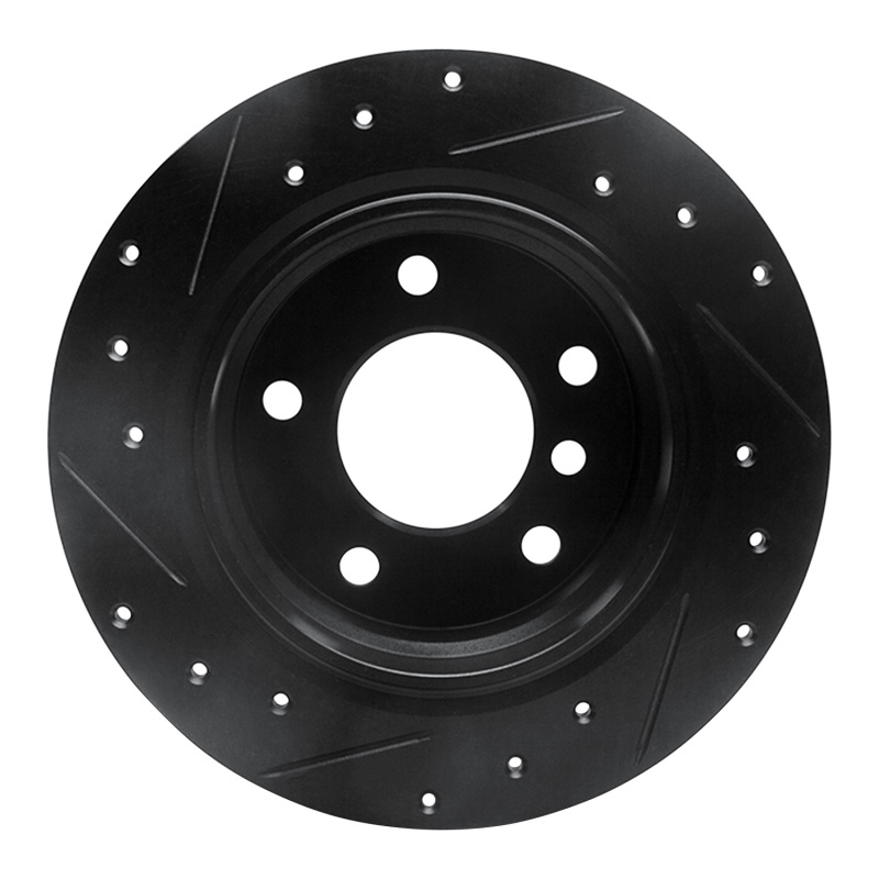 Picture of R1 95-99 BMW 318TI Rear Right Drilled & Slotted Black Brake Rotor