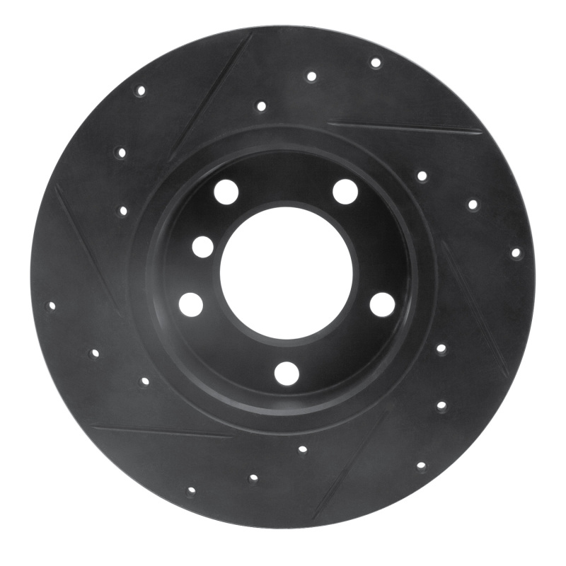 Picture of R1 95-98 BMW 318TI Front Right Drilled & Slotted Black Brake Rotor