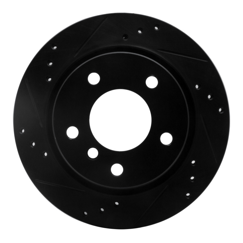 Picture of R1 96-05 BMW 323I Rear Left Drilled & Slotted Black Brake Rotor