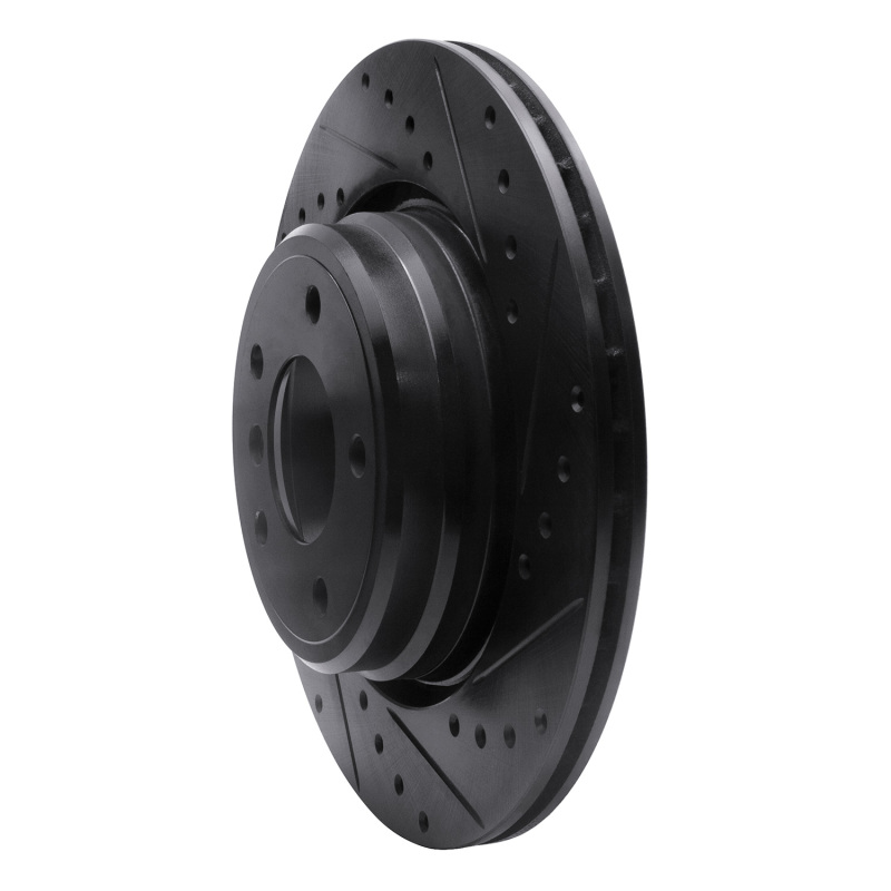 Picture of R1 95-03 BMW 750IL Rear Right Drilled & Slotted Black Brake Rotor