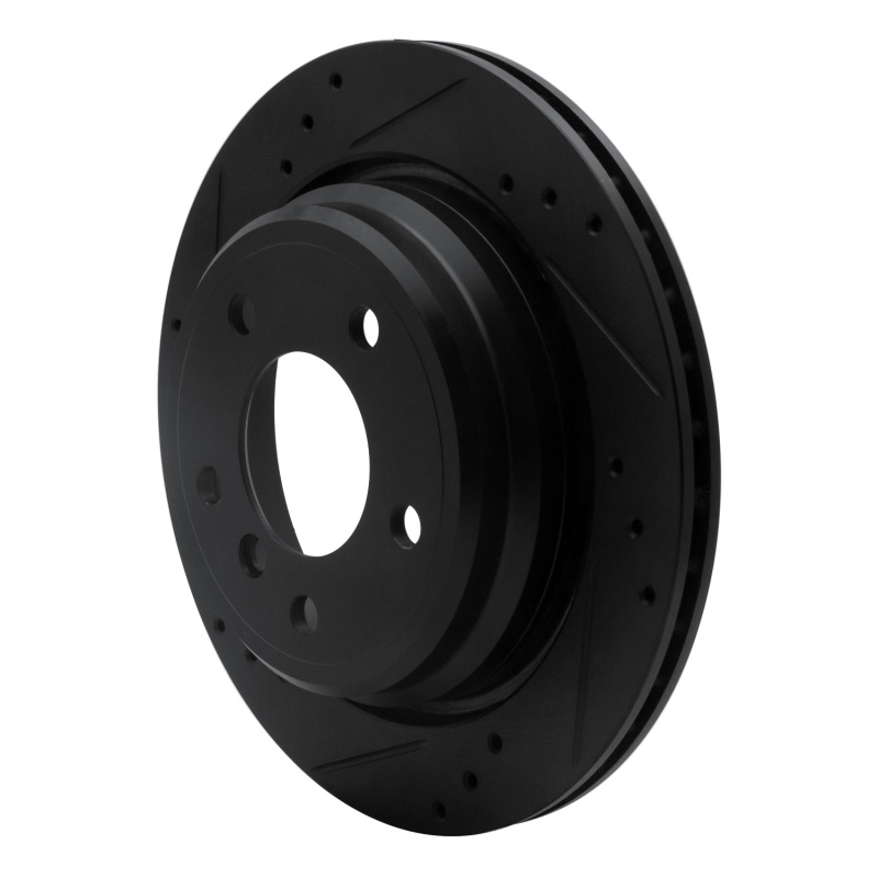 Picture of R1 96-03 BMW 525I (USA/Canada) Rear Left Drilled & Slotted Black Brake Rotor