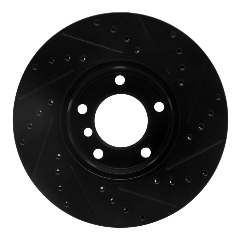 Picture of R1 96-03 BMW 528I Front Left Drilled & Slotted Black Brake Rotor
