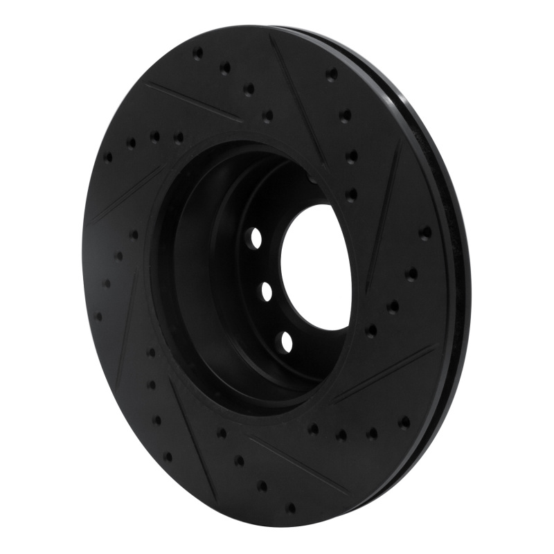 Picture of R1 96-03 BMW 528I Front Left Drilled & Slotted Black Brake Rotor