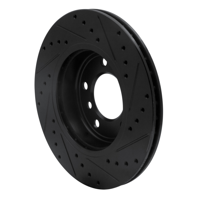 Picture of R1 99-08 BMW 325XI Front Left Drilled & Slotted Black Brake Rotor