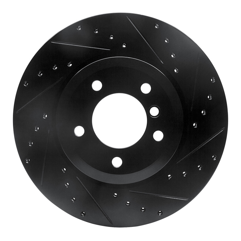 Picture of R1 01-08 BMW 330I Front Right Drilled & Slotted Black Brake Rotor