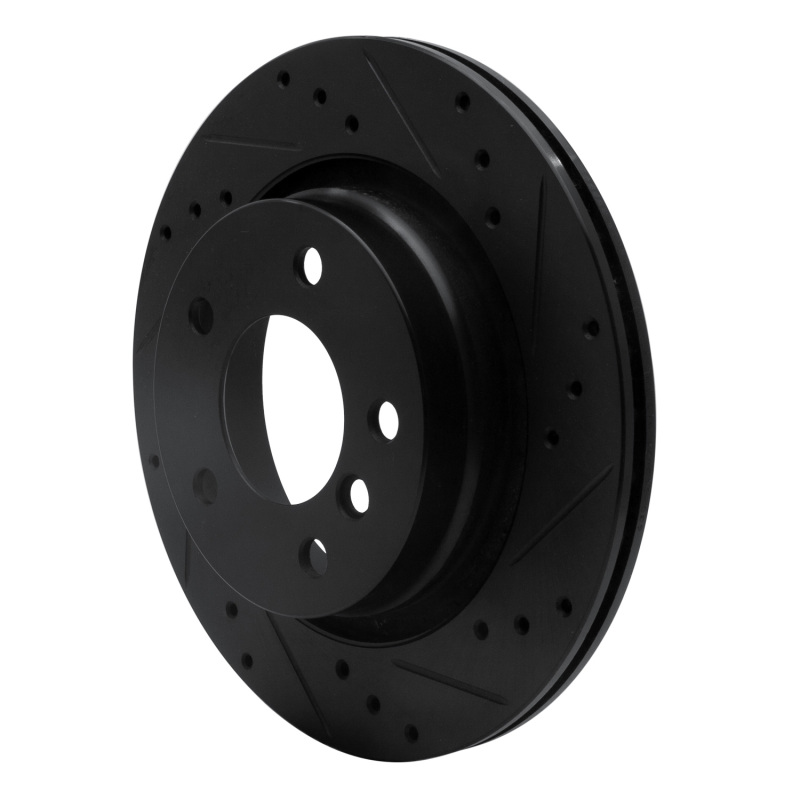 Picture of R1 99-06 BMW 325I (USA/Canada) Rear Right Drilled & Slotted Black Brake Rotor