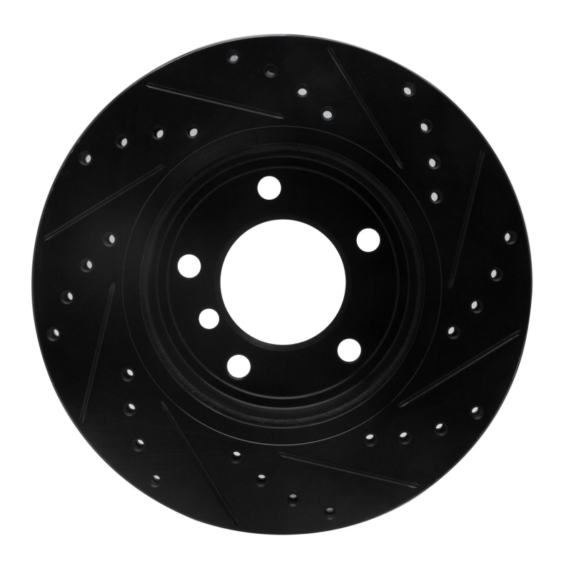 Picture of R1 99-08 BMW 325XI Front Left Drilled & Slotted Black Brake Rotor
