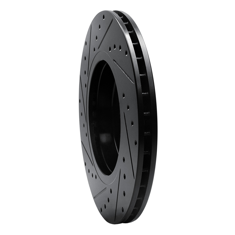 Picture of R1 01-08 BMW 330I Front Right Drilled & Slotted Black Brake Rotor