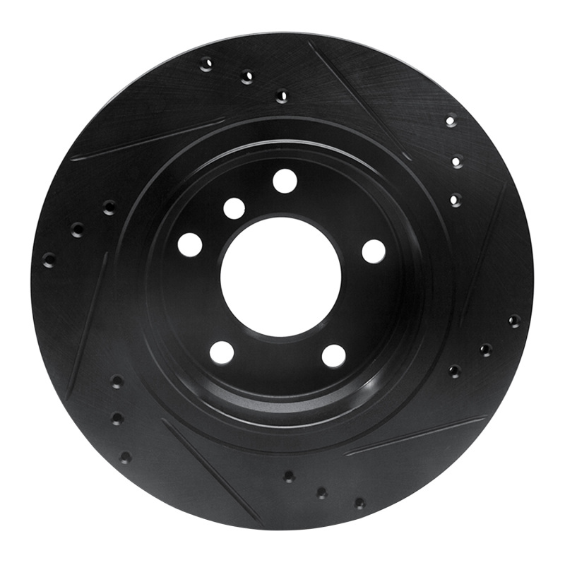 Picture of R1 99-06 BMW 323I Rear Left Drilled & Slotted Black Brake Rotor