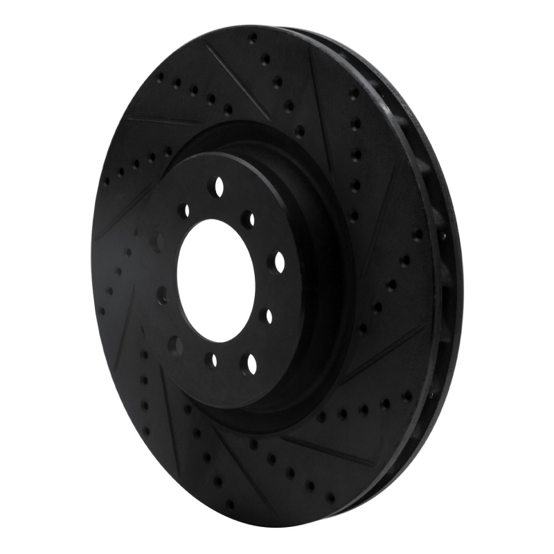 Picture of R1 01-06 BMW M3 Left Front Drilled & Slotted Black Brake Rotor