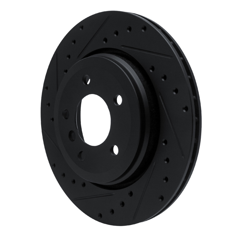 Picture of R1 01-06 BMW 330CI Rear Left Drilled & Slotted Black Brake Rotor