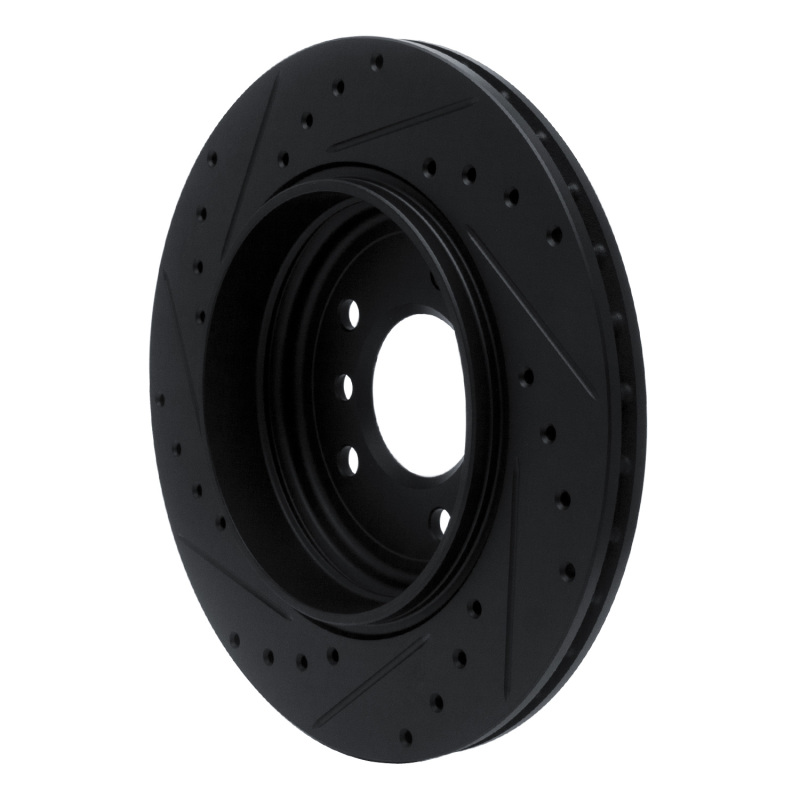 Picture of R1 01-06 BMW 330I Rear Right Drilled & Slotted Black Brake Rotor