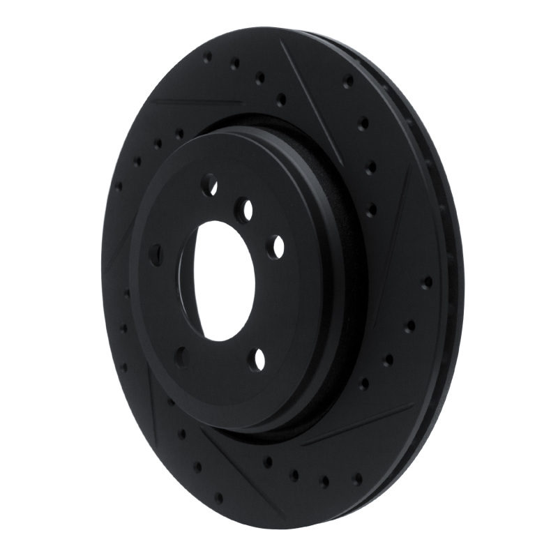 Picture of R1 01-06 BMW 330I Rear Right Drilled & Slotted Black Brake Rotor