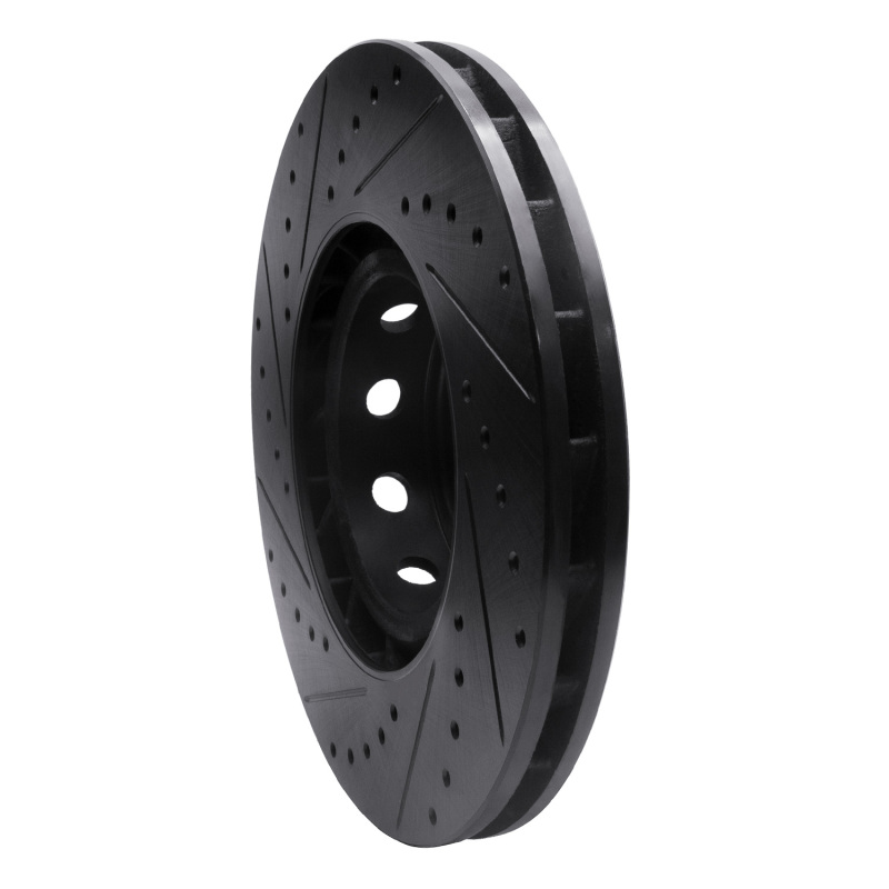 Picture of R1 00-03 BMW M5 Left Front Drilled & Slotted Black Brake Rotor