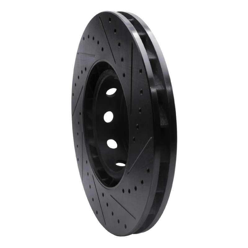 Picture of R1 00-03 BMW M5 Right Front Drilled & Slotted Black Brake Rotor