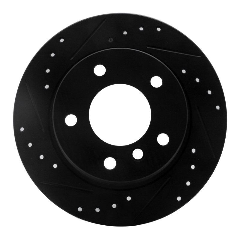 Picture of R1 03-06 BMW Z4 Rear Left Drilled & Slotted Black Brake Rotor