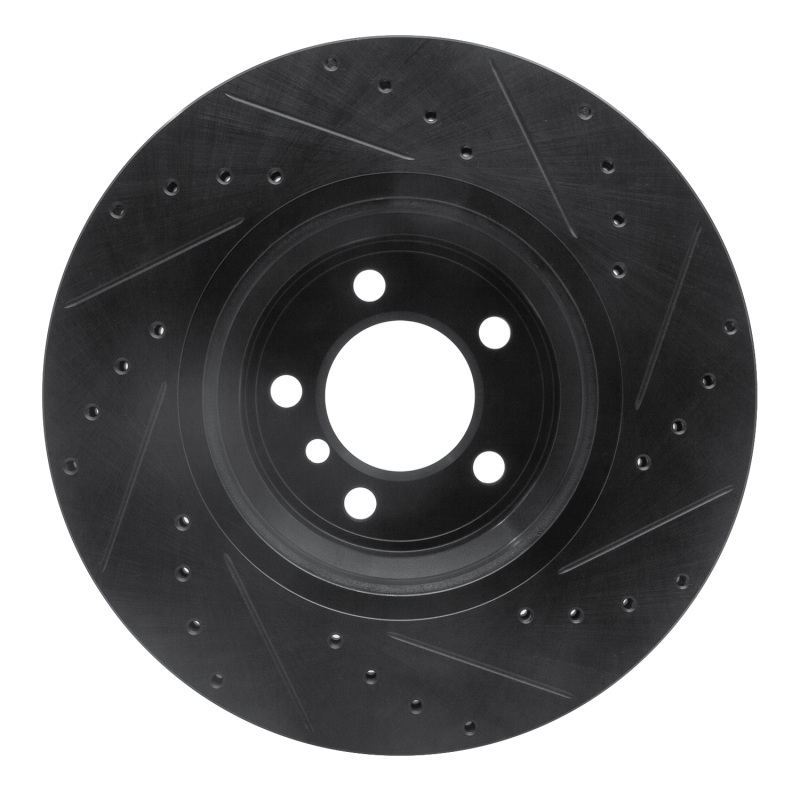 Picture of R1 02-08 BMW 745LI Front Left Drilled & Slotted Black Brake Rotor