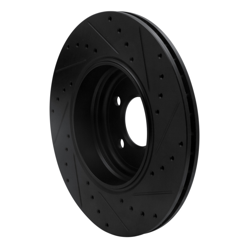 Picture of R1 02-05 BMW 760LI Rear Left Drilled & Slotted Black Brake Rotor
