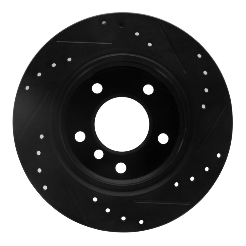 Picture of R1 03-06 BMW Z4 Rear Left Drilled & Slotted Black Brake Rotor
