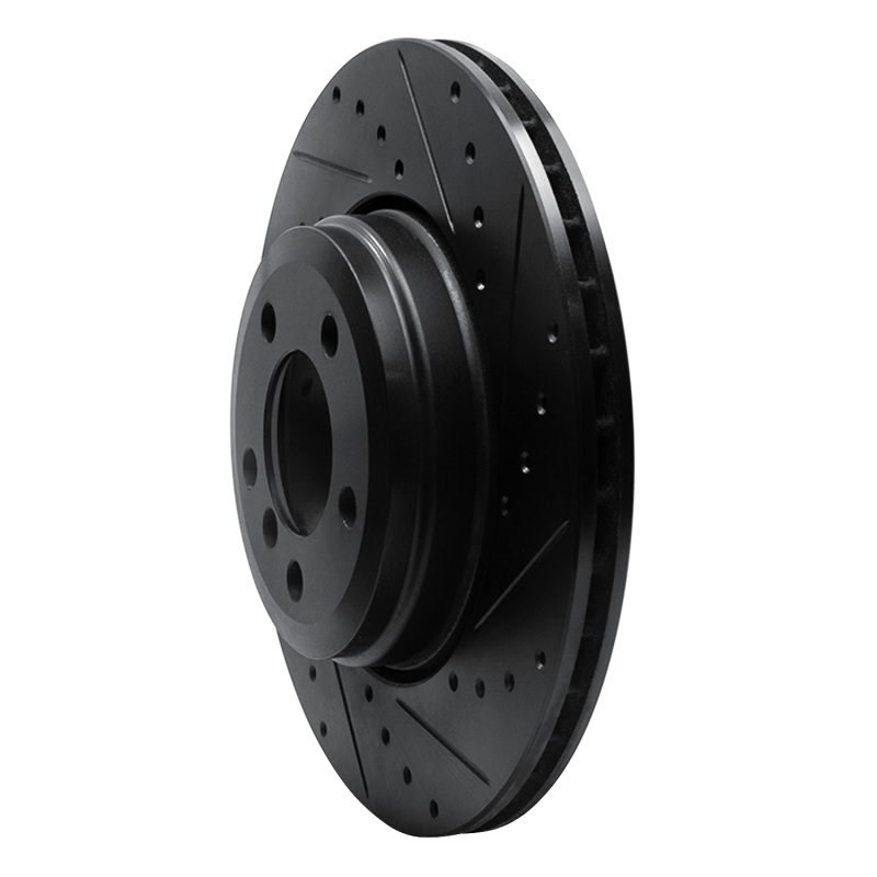 Picture of R1 02-05 BMW 745LI Rear Right Drilled & Slotted Black Brake Rotor