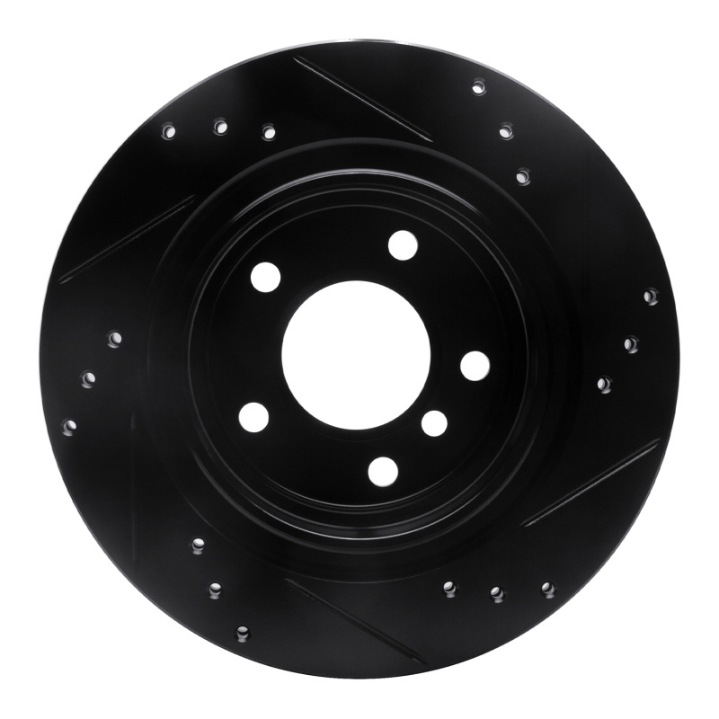 Picture of R1 03-08 BMW Z4 Rear Left Drilled & Slotted Black Brake Rotor