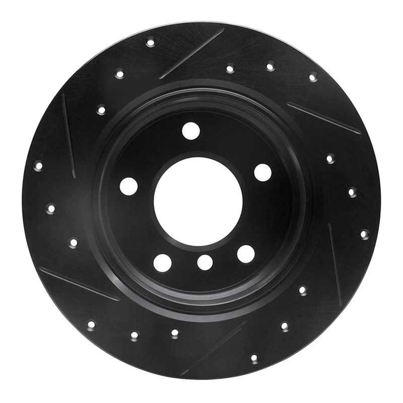 Picture of R1 03-06 BMW Z4 Rear Right Drilled & Slotted Black Brake Rotor