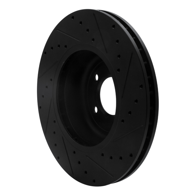 Picture of R1 04-10 BMW 550I Front Left Drilled & Slotted Black Brake Rotor