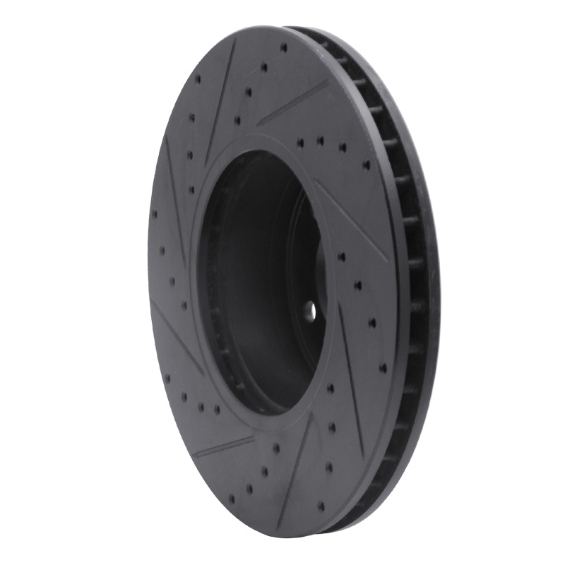 Picture of R1 04-10 BMW 528I xDrive Front Right Drilled & Slotted Black Brake Rotor