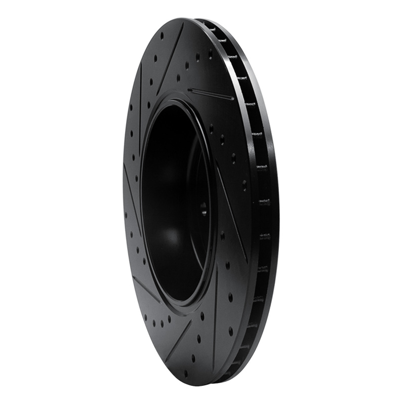 Picture of R1 04-10 BMW 650I Convertible Rear Right Drilled & Slotted Black Brake Rotor