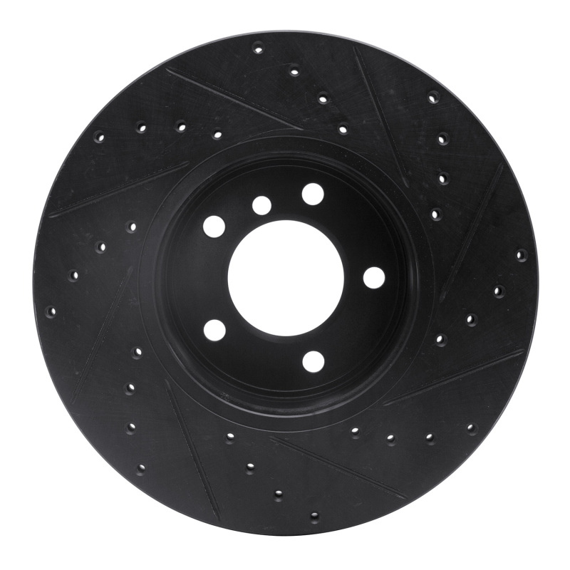 Picture of R1 04-10 BMW 528XI Front Left Drilled & Slotted Black Brake Rotor