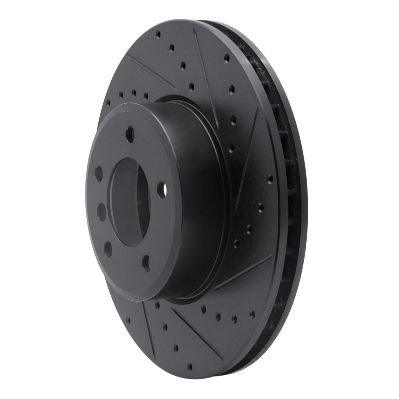Picture of R1 04-10 BMW 528I xDrive Front Right Drilled & Slotted Black Brake Rotor