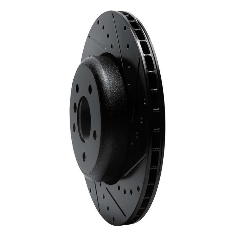 Picture of R1 04-10 BMW 650I Convertible Rear Right Drilled & Slotted Black Brake Rotor