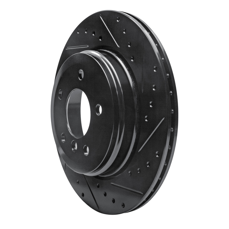 Picture of R1 04-10 BMW 530I Rear Right Drilled & Slotted Black Brake Rotor