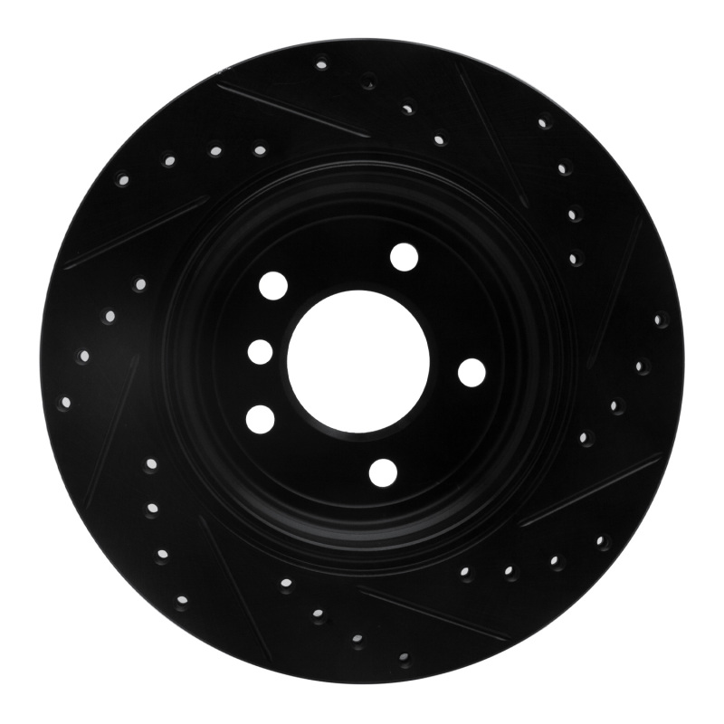 Picture of R1 04-10 BMW 525I (USA/Canada) Rear Left Drilled & Slotted Black Brake Rotor