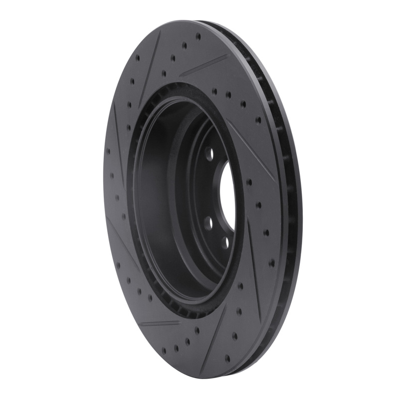Picture of R1 06-15 BMW 335XI Rear Right Drilled & Slotted Black Brake Rotor