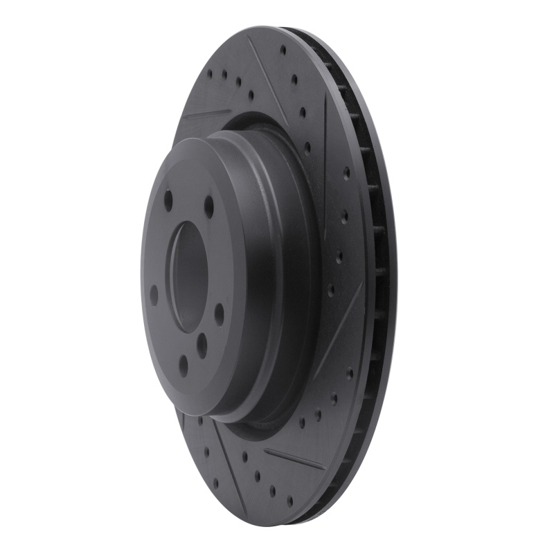 Picture of R1 06-15 BMW 335XI Rear Right Drilled & Slotted Black Brake Rotor