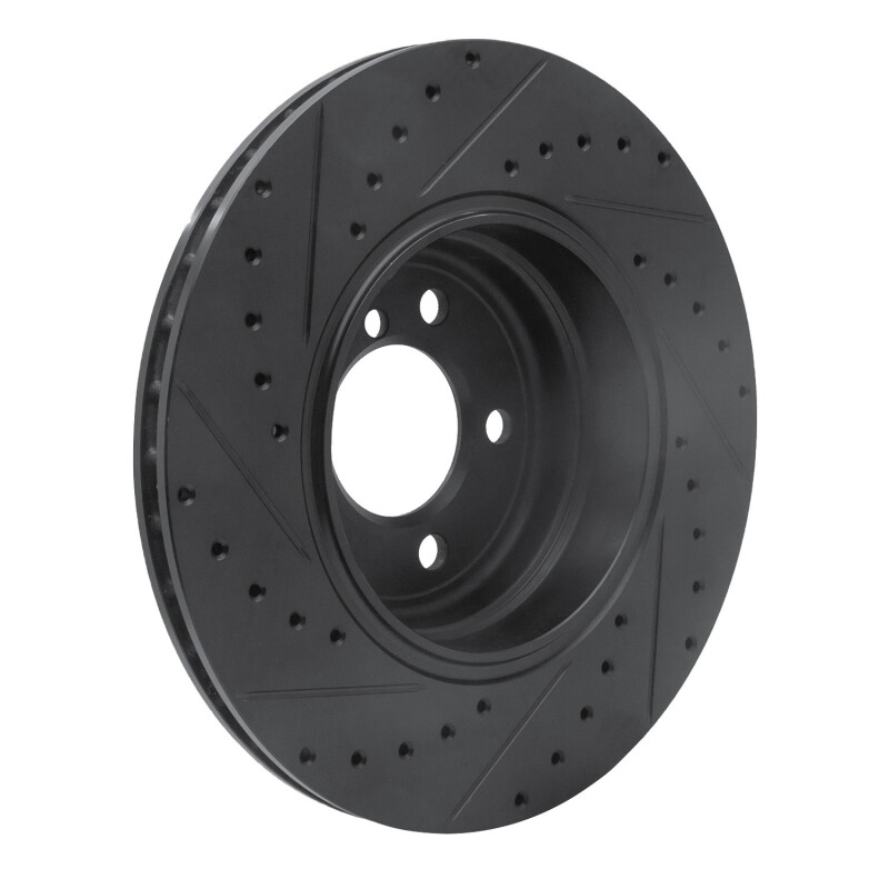 Picture of R1 05-08 BMW 760I Rear Right Drilled & Slotted Black Brake Rotor