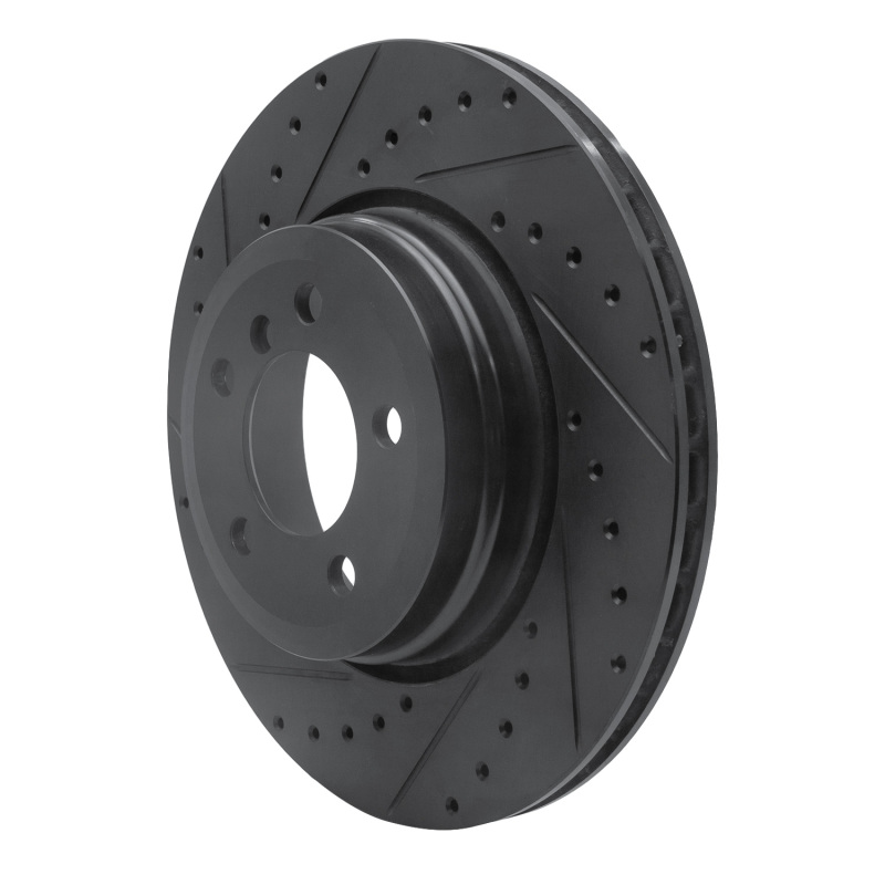 Picture of R1 05-08 BMW 760I Rear Left Drilled & Slotted Black Brake Rotor