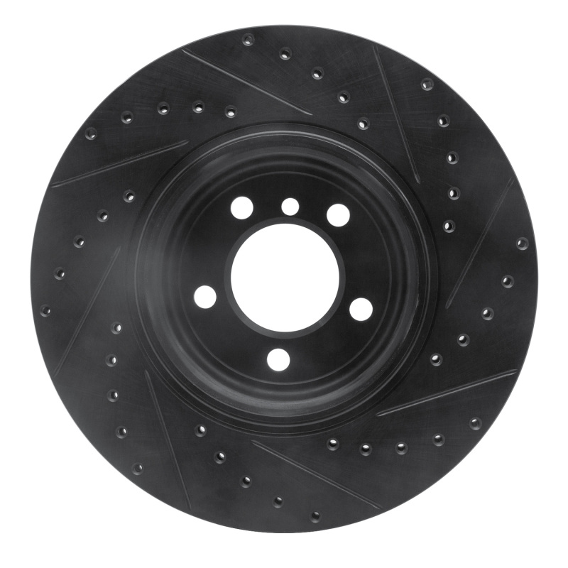 Picture of R1 05-08 BMW 760I Rear Left Drilled & Slotted Black Brake Rotor