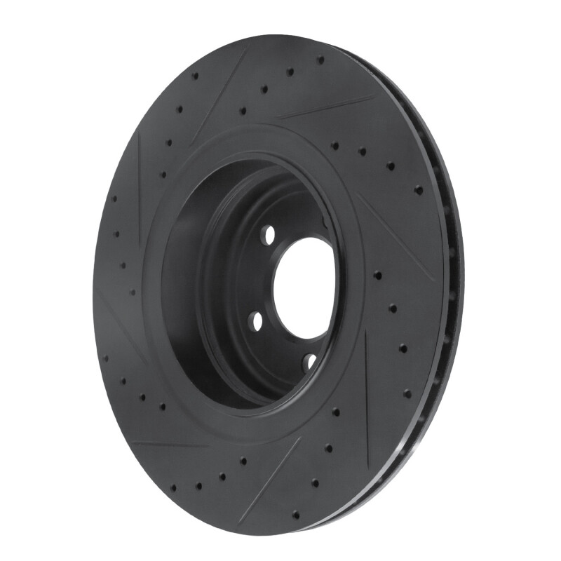 Picture of R1 07-08 BMW ALPINA B7 Rear Right Drilled & Slotted Black Brake Rotor