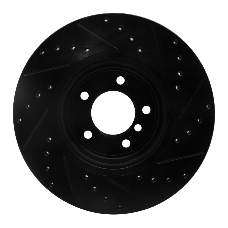 Picture of R1 06-13 BMW 135I Front Left Drilled & Slotted Black Brake Rotor